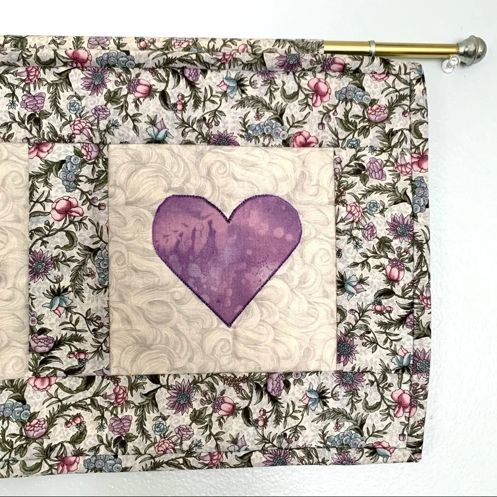 Vintage Handmade Faith Hope Love Quilted Tapestry